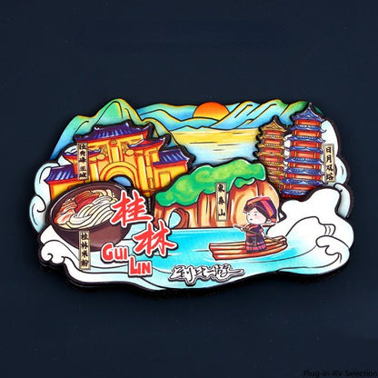 Vol.1-Chic wooden refrigerator magnets souvenirs from China's cities