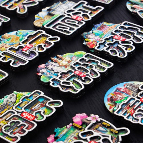 Vol.1-Chic wooden refrigerator magnets souvenirs from China's cities
