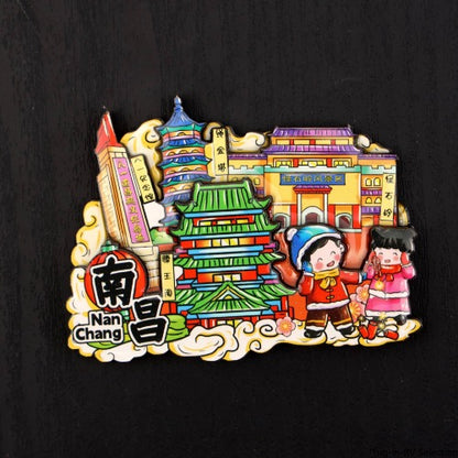 Vol.1-Chic wooden refrigerator magnets souvenirs from China's cities