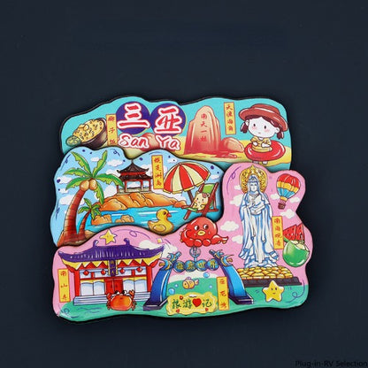 Vol.1-Chic wooden refrigerator magnets souvenirs from China's cities