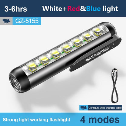 Super bright LED flashlight working lamp mini USB charging