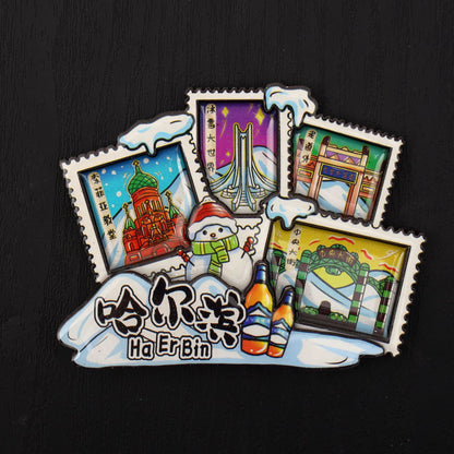 Vol.1-Chic wooden refrigerator magnets souvenirs from China's cities