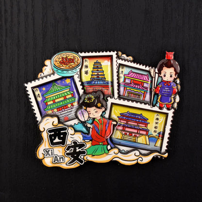 Vol.1-Chic wooden refrigerator magnets souvenirs from China's cities