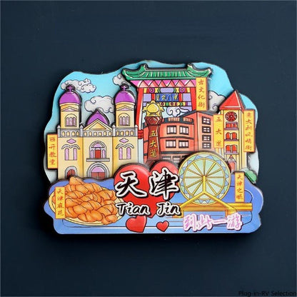 Vol.1-Chic wooden refrigerator magnets souvenirs from China's cities