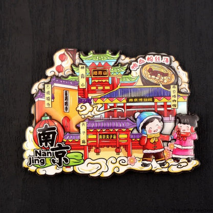 Vol.1-Chic wooden refrigerator magnets souvenirs from China's cities