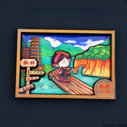Vol.1-Chic wooden refrigerator magnets souvenirs from China's cities