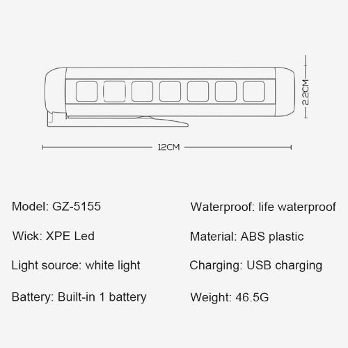 Super bright LED flashlight working lamp mini USB charging