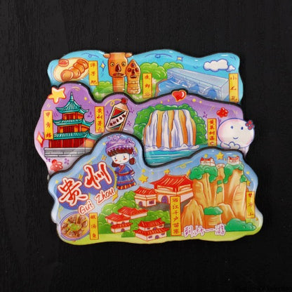 Vol.1-Chic wooden refrigerator magnets souvenirs from China's cities